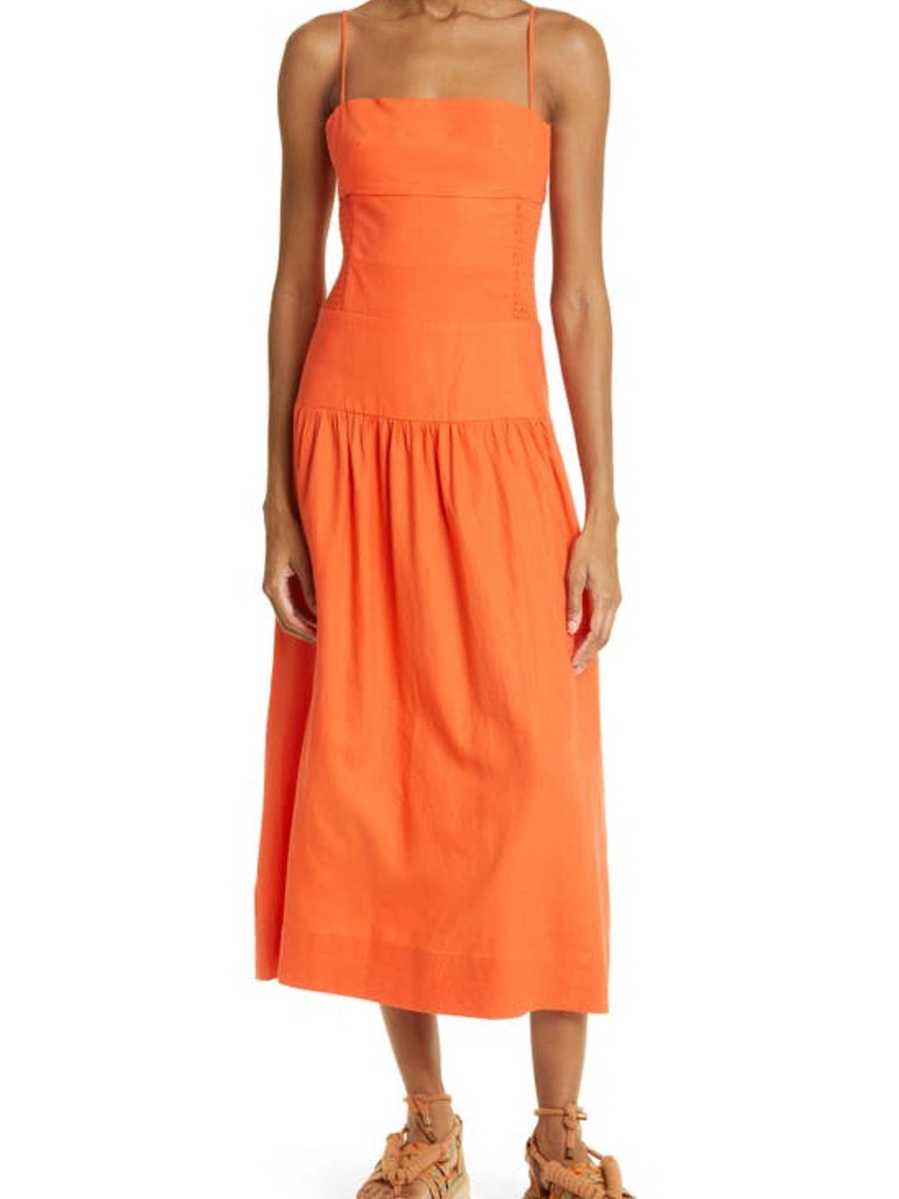 FARM Rio Orange Spaghetti-Strap Maxi Dress
